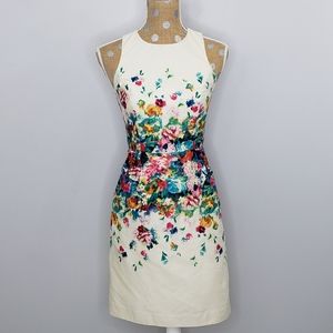 Anthropologie Maeve floral backless career dress 0